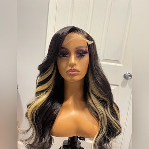 Blonde highlights closure wig.
